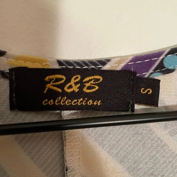 R&B COLLECTION Size S Womens Multicolor Round Neck Sleeveless Midi Dress EUC - Picture 3 of 4